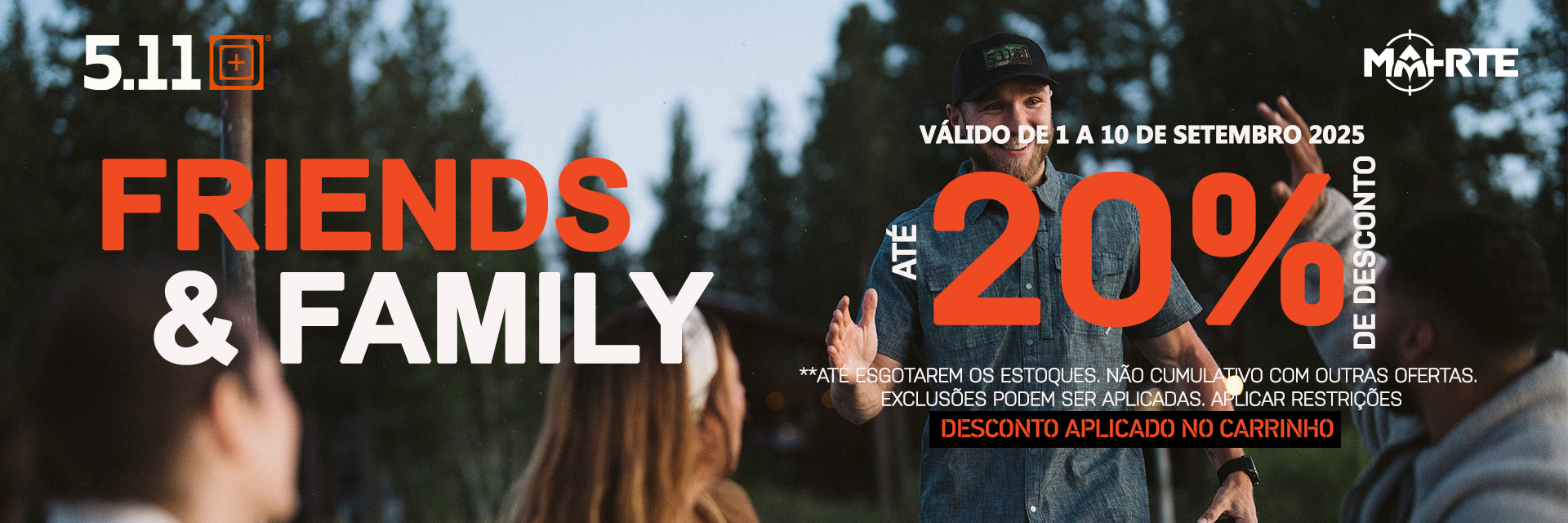 Promoção Friends & Family 5.11, até 20% de desconto