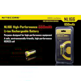 BATERIA NITECORE RECARREGAVEL RCR123A NI166