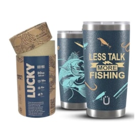 COPO GLUCK LESS TALK MORE FISHING 591ML AZUL MARTELO_
